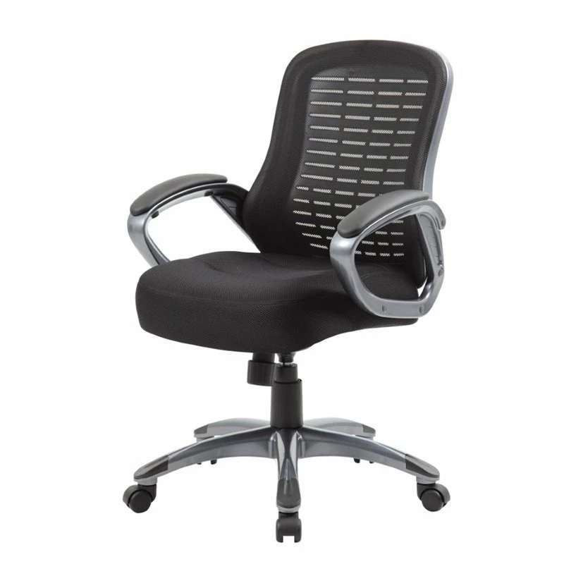 Budget ✨ Boss Office Products Boss Office Ribbed High Back Mesh Chair In Black 🎁 3 Budget ✨ Boss Office Products Boss Office Ribbed High Back Mesh Chair In Black 🎁