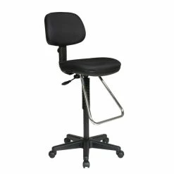 Best deal 🧨 Office Star Economical Black Fabric Chair With Chrome Teardrop Footrest 🧨