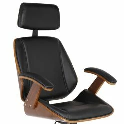 Cheapest 👏 Armen Living Century Faux Leather Office Chair In Black ❤️ -Deals Writing Desks Store 1469148 12 L