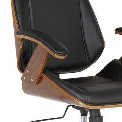 Cheapest 👏 Armen Living Century Faux Leather Office Chair In Black ❤️ -Deals Writing Desks Store 1469148 13 L