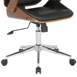 Cheapest 👏 Armen Living Century Faux Leather Office Chair In Black ❤️ -Deals Writing Desks Store 1469148 14 L
