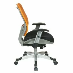 Flash Sale 😉 Office Star Unique Self Adjusting Orange Fabric SpaceFlex Back Managers Chair ❤️ -Deals Writing Desks Store 151167 1 L