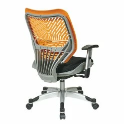 Flash Sale 😉 Office Star Unique Self Adjusting Orange Fabric SpaceFlex Back Managers Chair ❤️ -Deals Writing Desks Store 151167 2 L