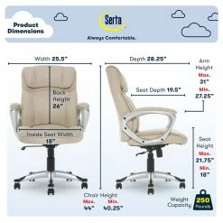 Best reviews of 🔥 Serta At Home Serta Hannah Office Chair In Fawn Tan Linen Metallic Finish 🛒 16 Best reviews of 🔥 Serta At Home Serta Hannah Office Chair In Fawn Tan Linen Metallic Finish 🛒 -Deals Writing Desks Store 1519140 15 L