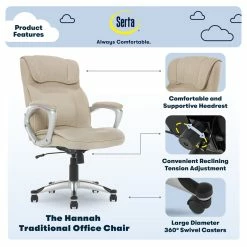 Best reviews of 🔥 Serta At Home Serta Hannah Office Chair In Fawn Tan Linen Metallic Finish 🛒 21 Best reviews of 🔥 Serta At Home Serta Hannah Office Chair In Fawn Tan Linen Metallic Finish 🛒 -Deals Writing Desks Store 1519140 20 L