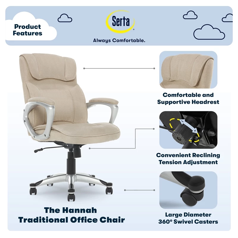 Best reviews of 🔥 Serta At Home Serta Hannah Office Chair In Fawn Tan Linen Metallic Finish 🛒 9 Best reviews of 🔥 Serta At Home Serta Hannah Office Chair In Fawn Tan Linen Metallic Finish 🛒 - Image 7