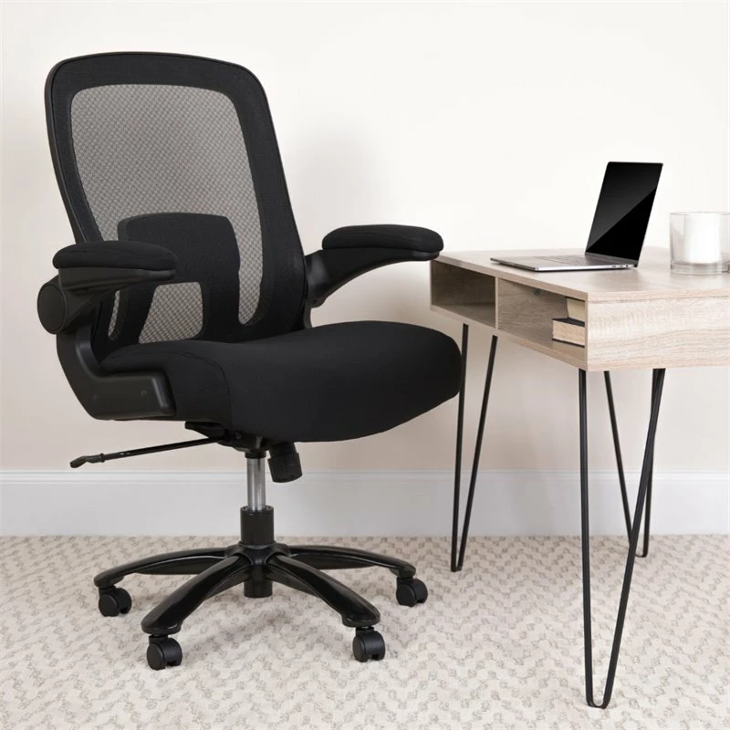 Hot Sale 💯 Flash Furniture Big And Tall Fabric Upholstered Office Swivel Chair In Black ❤️ 4 Hot Sale 💯 Flash Furniture Big And Tall Fabric Upholstered Office Swivel Chair In Black ❤️ - Image 2
