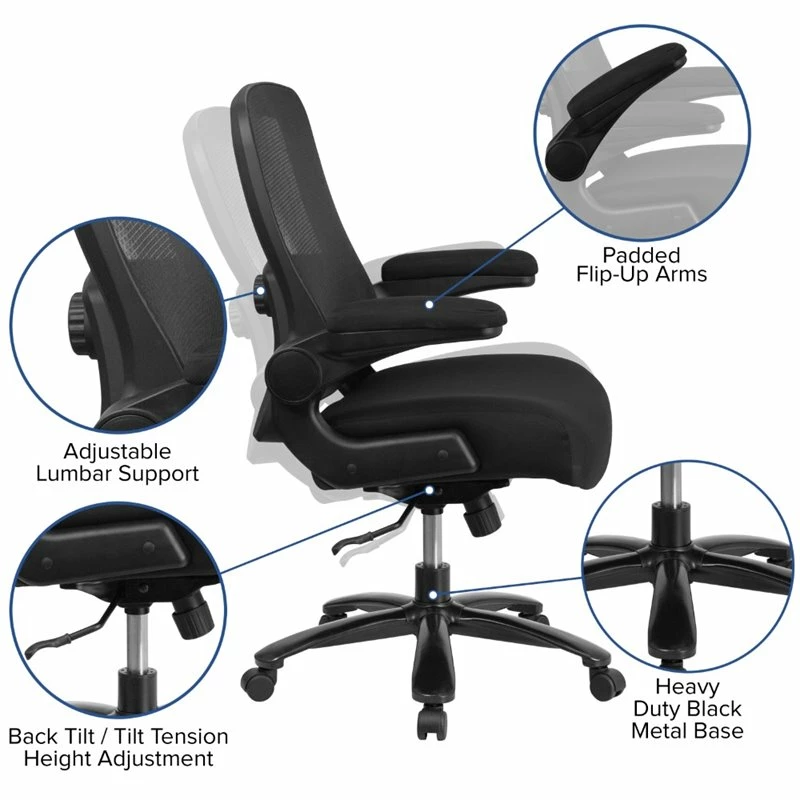 Hot Sale 💯 Flash Furniture Big And Tall Fabric Upholstered Office Swivel Chair In Black ❤️ 8 Hot Sale 💯 Flash Furniture Big And Tall Fabric Upholstered Office Swivel Chair In Black ❤️ - Image 6