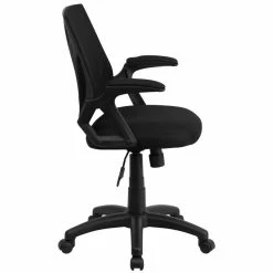 Outlet 🤩 Flash Furniture Mid-Back Office Swivel Chair In Black Mesh 🧨 -Deals Writing Desks Store 1521820 1 L