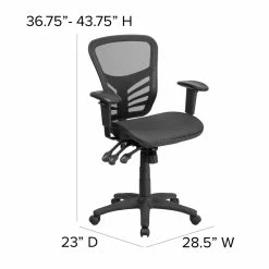 Wholesale 💯 Flash Furniture Mid Back Mesh Swivel Office Chair In Black 😉 18 Wholesale 💯 Flash Furniture Mid Back Mesh Swivel Office Chair In Black 😉 -Deals Writing Desks Store 1521875 4 L