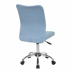 Coupon ✔️ Techni Mobili Modern Armless Desk Chair In Blue Jean 🔔 -Deals Writing Desks Store 1527847 4 L