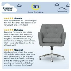 New 🎁 Serta At Home Serta Ashland Ergonomic Home Office Chair With Memory Foam Cushioning - Gray 😀 -Deals Writing Desks Store 1562391 24 L