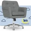 New 🎁 Serta At Home Serta Ashland Ergonomic Home Office Chair With Memory Foam Cushioning - Gray 😀 -Deals Writing Desks Store 1562391 26 L