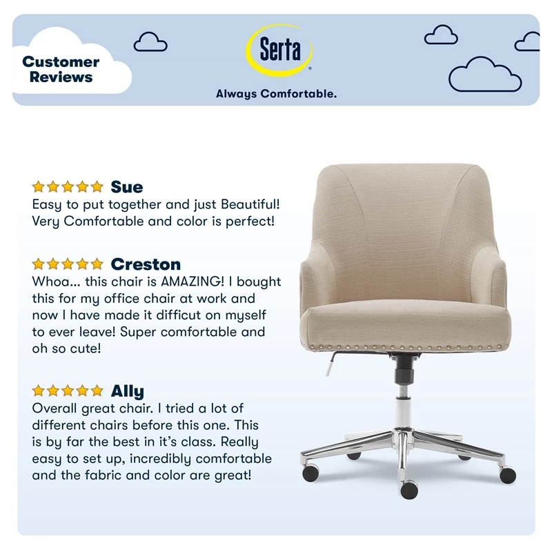 Flash Sale โจ Serta At Home Serta Leighton Home Office Chair With Memory Foam Beige ๐งจ 13 Flash Sale โจ Serta At Home Serta Leighton Home Office Chair With Memory Foam Beige ๐งจ - Image 11