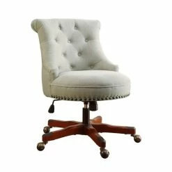 Best reviews of 👍 Bowery Hill Armless Upholstered Office Chair In Dark Walnut 👍
