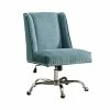 Budget ❤️ Bowery Hill Armless Upholstered Office Chair In Aqua ⌛ 2 Budget ❤️ Bowery Hill Armless Upholstered Office Chair In Aqua ⌛ -Deals Writing Desks Store 1565761 L