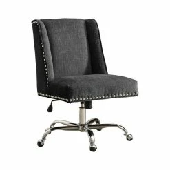 Best Pirce ✨ Bowery Hill Armless Upholstered Office Chair In Charcoal 🎉