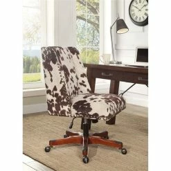 Wholesale 🔥 Bowery Hill Armless Upholstered Office Chair In Udder Madness Milk 🔥