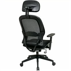 Deals 😍 Scranton & Co Grid Mesh Back Office Chair With Headrest In Black 🛒 -Deals Writing Desks Store 1567500 2 L
