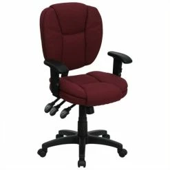 Wholesale 🎉 Scranton & Co Mid-Back Ergonomic Office Chair In Burgundy 😉 -Deals Writing Desks Store 1567570 1 L