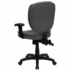 Best deal ❤️ Scranton & Co Mid-Back Ergonomic Task Office Chair With Arms In Gray ⭐ -Deals Writing Desks Store 1567572 3 L