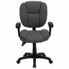 Best deal ❤️ Scranton & Co Mid-Back Ergonomic Task Office Chair With Arms In Gray ⭐ -Deals Writing Desks Store 1567572 L