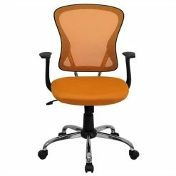 Best deal 😉 Scranton & Co Mid-Back Mesh Office Chair In Orange 🎁