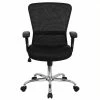 Promo 😍 Scranton & Co Mid-Back Mesh Office Chair In Black 😀 -Deals Writing Desks Store 1567584 L