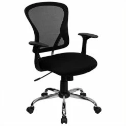 New 🎉 Scranton & Co Mid-Back Mesh Office Chair In Black 🧨 -Deals Writing Desks Store 1567593 1 L