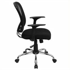 New 🎉 Scranton & Co Mid-Back Mesh Office Chair In Black 🧨 -Deals Writing Desks Store 1567593 2 L