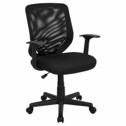 Coupon ⌛ Scranton & Co Mid-Back Mesh Office Chair In Black 👍 -Deals Writing Desks Store 1567603 1 L