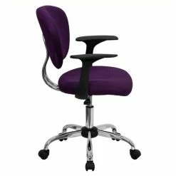 Deals 🥰 Scranton & Co Mid-Back Mesh Task Office Chair With Arms In Purple 🔥 -Deals Writing Desks Store 1567653 1 L