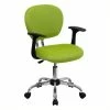 Budget 😍 Scranton & Co Mid-Back Mesh Office Chair With Arms In Apple Green ❤️ -Deals Writing Desks Store 1567661 L