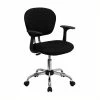 Coupon 🛒 Scranton & Co Mid-Back Mesh Task Office Chair With Arms In Black 😀 -Deals Writing Desks Store 1567664 L