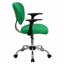 Coupon ⭐ Scranton & Co Mid-Back Mesh Office Chair With Arms In Bright Green 🎁 -Deals Writing Desks Store 1567667 1 L