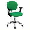 Coupon ⭐ Scranton & Co Mid-Back Mesh Office Chair With Arms In Bright Green 🎁 -Deals Writing Desks Store 1567667 L