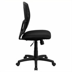 New 🌟 Scranton & Co Mid-Back Task Office Chair With Fabric Seat In Black 👍 -Deals Writing Desks Store 1567677 1 L