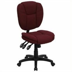 Brand new 😉 Scranton & Co Mid-Back Ergonomic Task Office Chair In Burgundy 🧨 -Deals Writing Desks Store 1567716 1 L