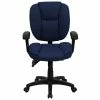 New 🤩 Scranton & Co Mid-Back Ergonomic Office Chair With Arms In Navy Blue ⭐ -Deals Writing Desks Store 1567718 L