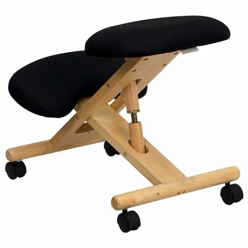 Wholesale ๐ Scranton & Co Wooden Mobile Ergonomic Kneeling Office Chair In Black ๐ 4 Wholesale ๐ Scranton & Co Wooden Mobile Ergonomic Kneeling Office Chair In Black ๐ - Image 2