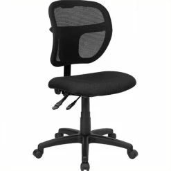 Outlet 👏 Scranton & Co Mid-Back Mesh Office Chair With Fabric Seat In Black 🎉