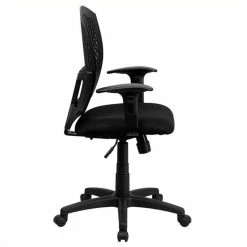 Buy ⌛ Scranton & Co Mid-Back Task Office Chair With Arms In Black 👏 -Deals Writing Desks Store 1567796 1 L
