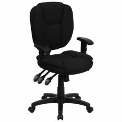 Cheap 🛒 Scranton & Co Mid-Back Fabric Ergonomic Task Office Chair In Black ⭐ -Deals Writing Desks Store 1567804 1 L