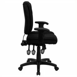 Cheap 🛒 Scranton & Co Mid-Back Fabric Ergonomic Task Office Chair In Black ⭐ -Deals Writing Desks Store 1567804 2 L