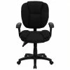 Cheap 🛒 Scranton & Co Mid-Back Fabric Ergonomic Task Office Chair In Black ⭐ -Deals Writing Desks Store 1567804 L