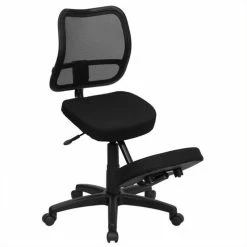 Budget 🎉 Scranton & Co Mobile Ergonomic Kneeling Task Office Chair In Black 🔔 -Deals Writing Desks Store 1567830 1 L