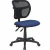 Buy ✔️ Scranton & Co Mid-Back Mesh Office Chair With Fabric Seat In Blue 🎉 -Deals Writing Desks Store 1567831 L