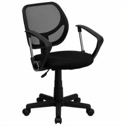 Flash Sale ⭐ Scranton & Co Scranton And Co Mesh Mid Back Adjustable Office Chair In Black 😀 -Deals Writing Desks Store 1568009 1 L