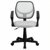 Cheapest 😍 Scranton & Co Mid-Back Mesh Office Chair With Arms In White ⌛ -Deals Writing Desks Store 1568020 L