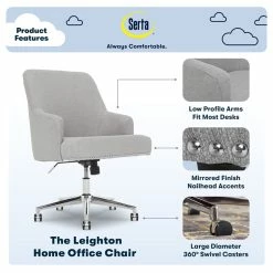 Coupon 💯 Serta At Home Serta Leighton Home Office Chair With Memory Foam 🔥 -Deals Writing Desks Store 1614490 21 L